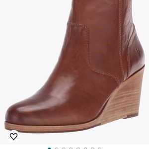 Frye wedge leather boots-only worn ONCE!
